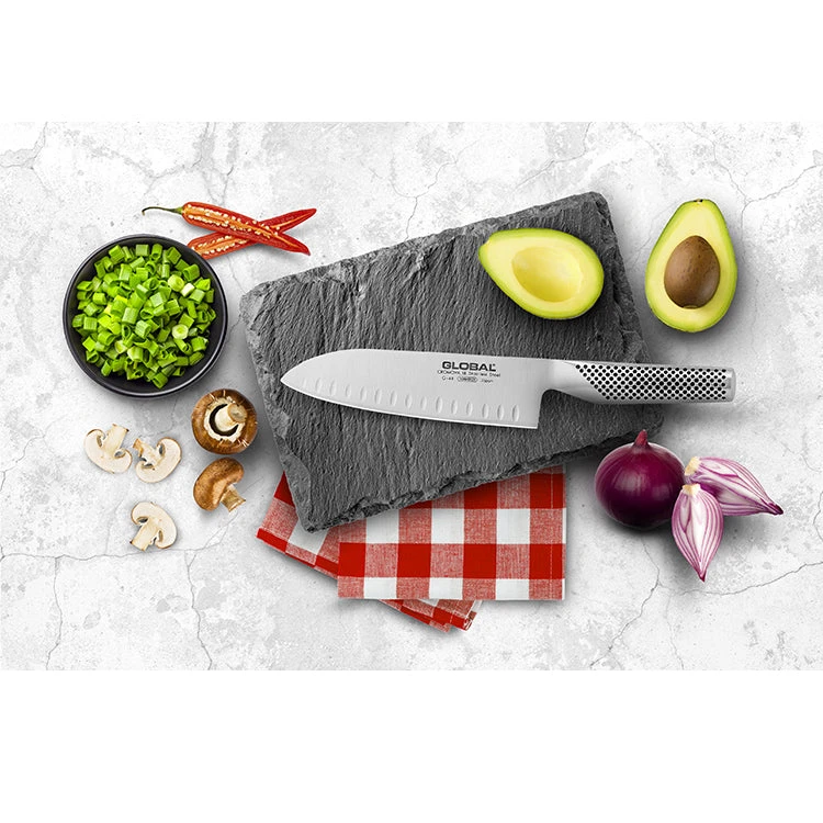 Global Santoku Granton Edge Knife G-80 4 Global Santoku Granton Edge Knife G-80 - Image 4
