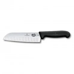 Victorinox Santoku Knife Fluted Edge - 17cm Black