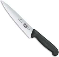 Victorinox Cooking Carving Knife Wavy Edge - Black
